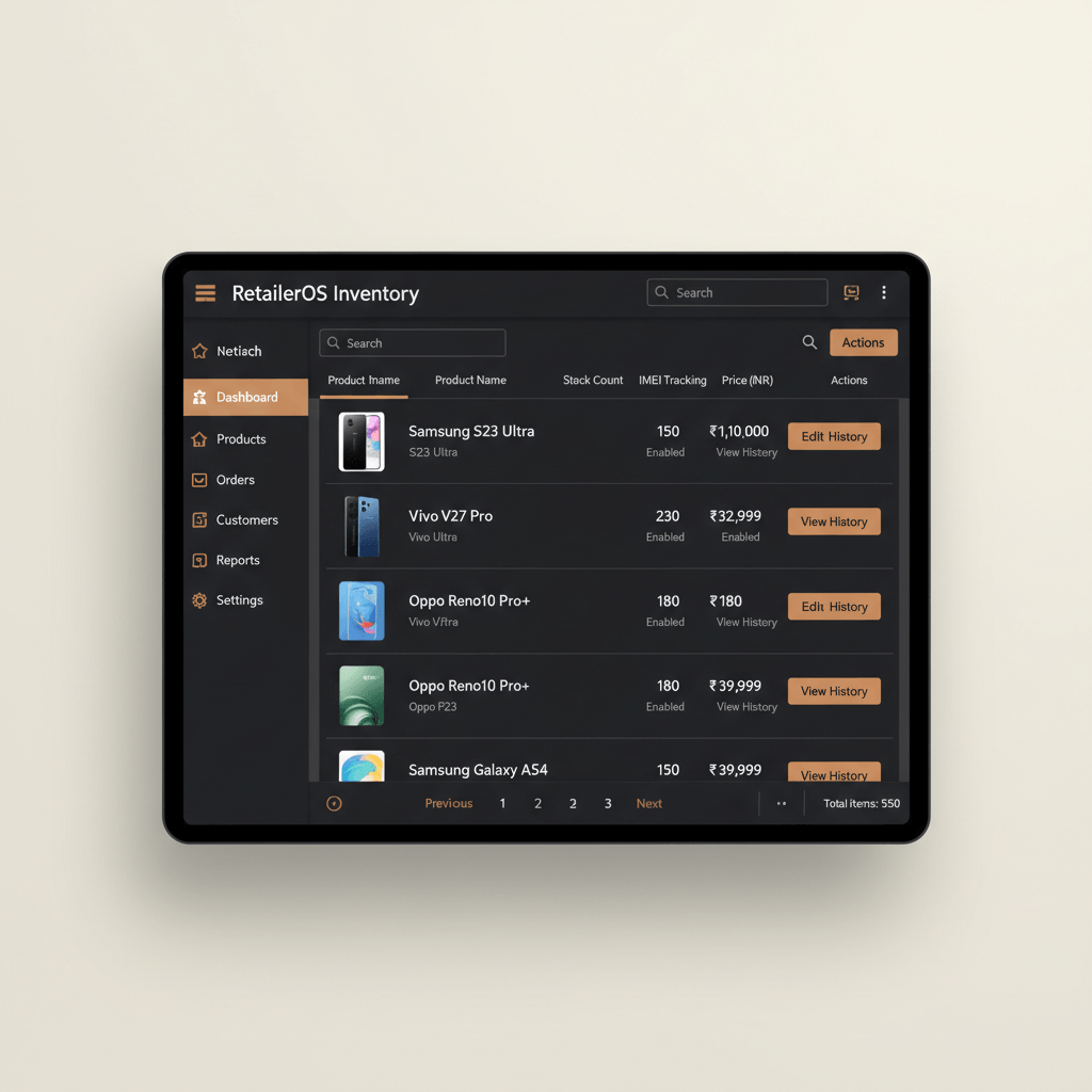 RetailerOS inventory management dashboard