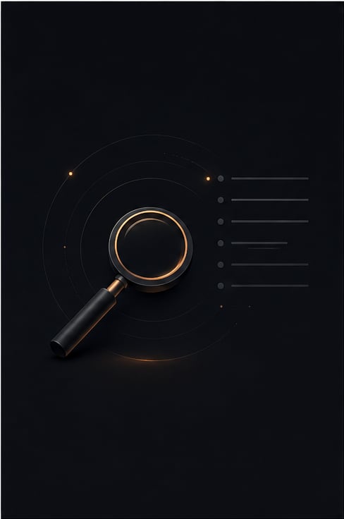 Magnifying glass icon representing the assessment phase