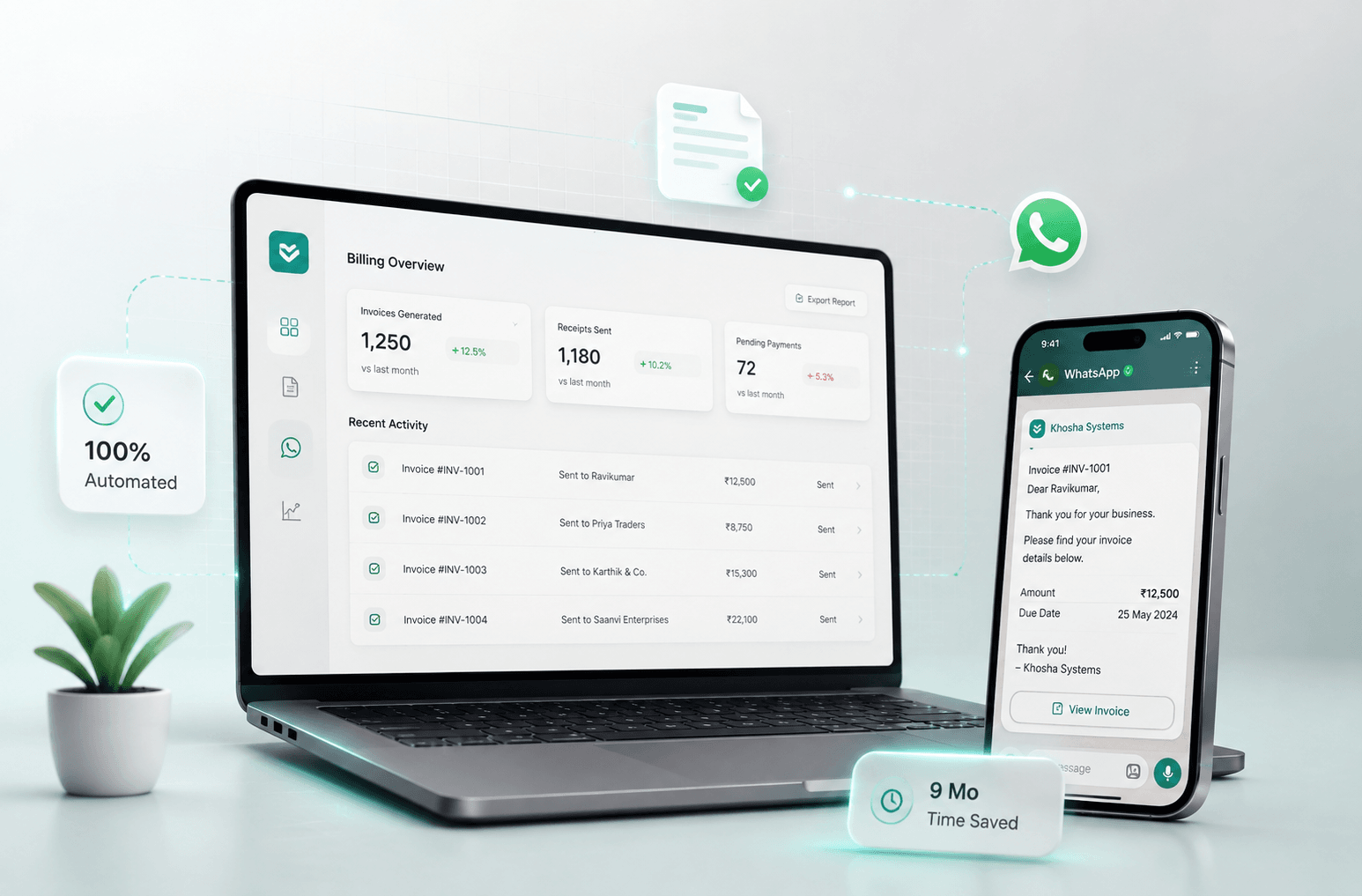 RetailerOS - Automated Billing & WhatsApp Receipts